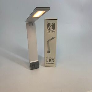 LUSTRAT‎ Portable LED Desk Lamp Foldable USB Rechargeable Silver
